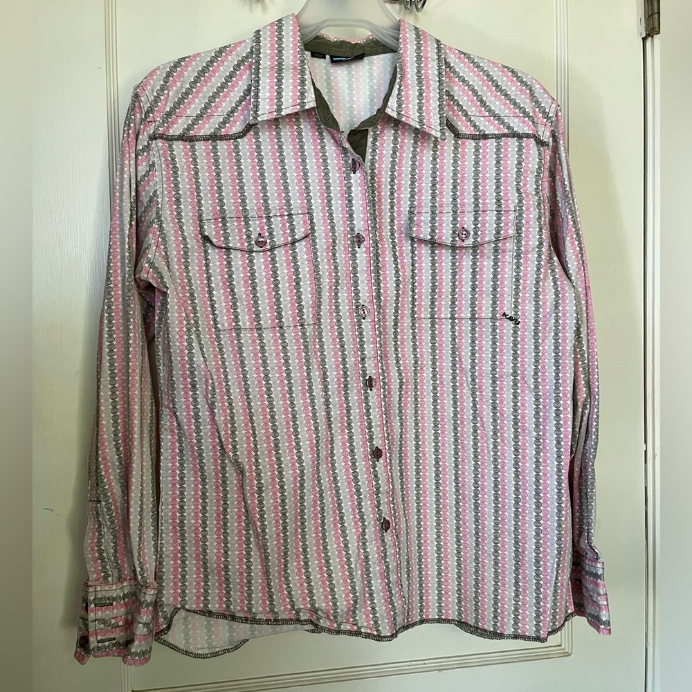 Kavu Pink and White Patterned Shirt